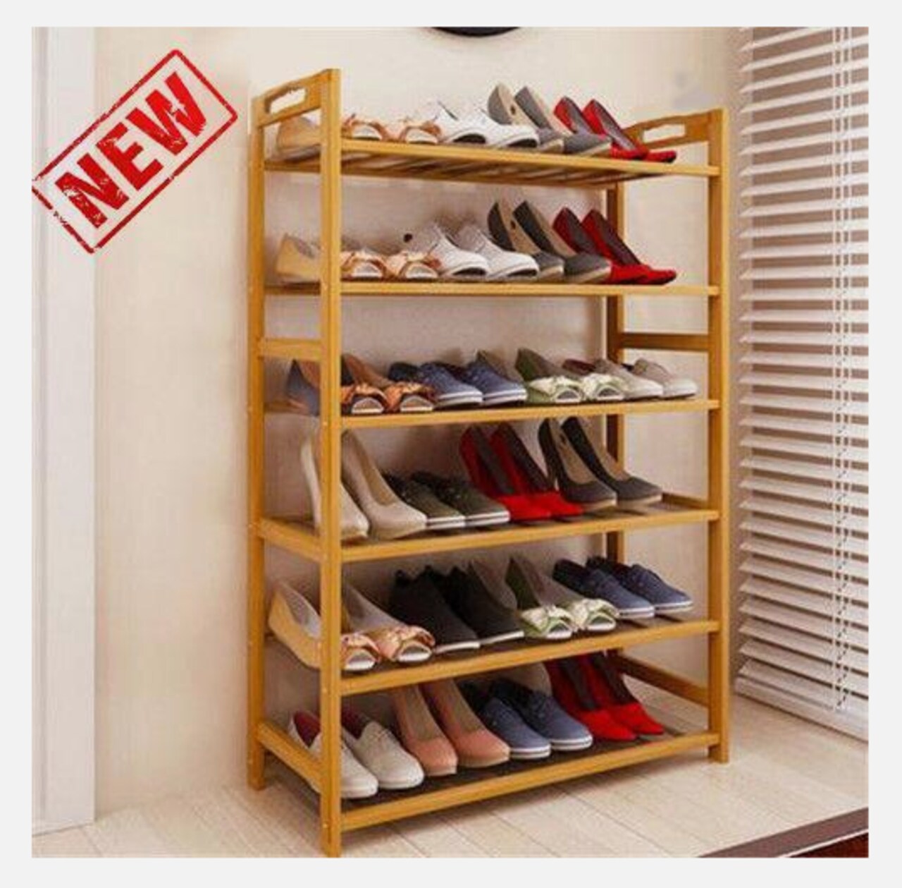 Entryway Shoe Shelf Holder Storage Organizer Home Furniture 6 Tier Shoe Rack